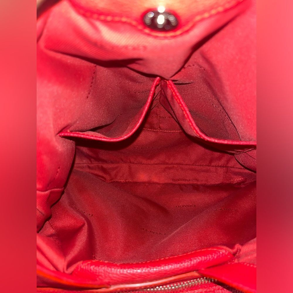 💯 Authentic COACH Hallie Pebbled Leather Shoulder Bag - Red - Picture 8 of 16